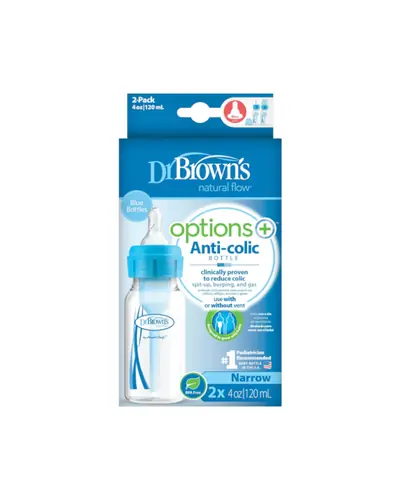 Dr.Brown's Options+ paket sa 2 polipropilenske bočice 120 ml usko grlo, PLAVA