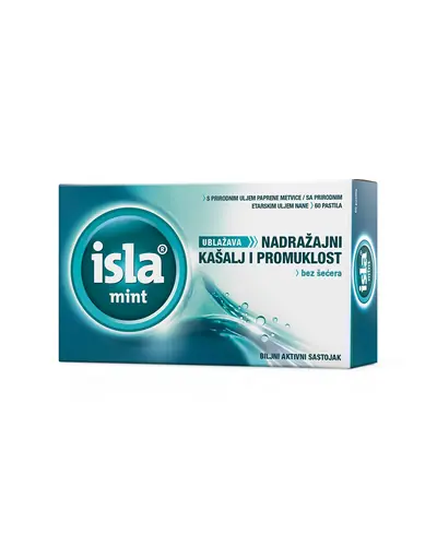 Isla mint za ublažavanje kašlja i promuklosti, 60 pastila