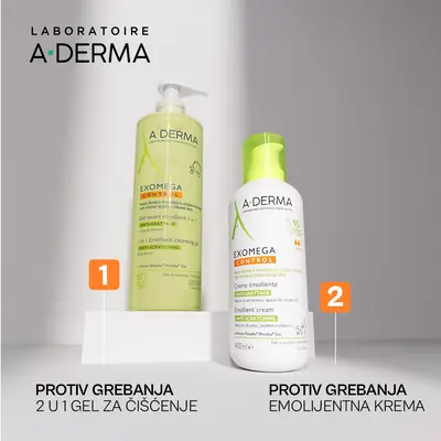 A-Derma Exomega Control emolijentni gel za čišćenje 2u1, 200 ml