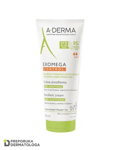 A-Derma Exomega Control emolijentna krema za suhu i iritiranu kožu, 200 ml