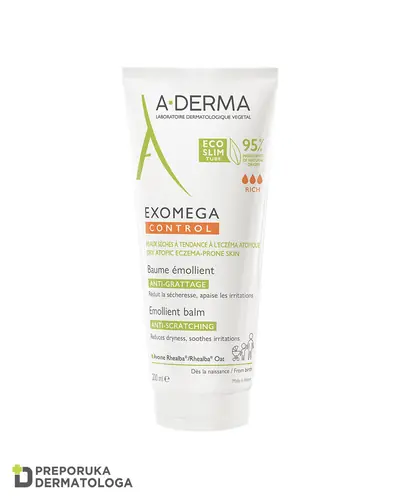 A-Derma Exomega Control emolijentni balzam za suhu i iritiranu kožu, 200 ml