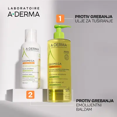A-Derma Exomega Control emolijentni balzam za suhu i iritiranu kožu, 200 ml