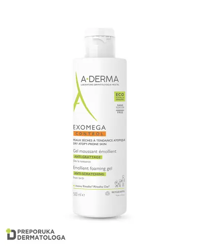 A-Derma Exomega Control emolijentni pjenušavi gel, 500 ml