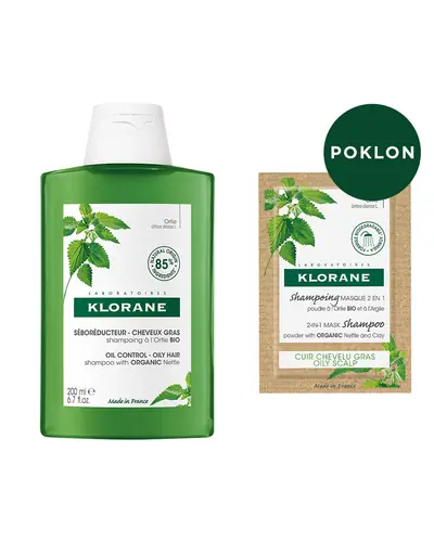 Klorane šampon s organskom koprivom za masnu kosu i vlasište, 200 ml