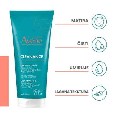 Eau Thermale Avène Cleanance gel za čišćenje za masnu kožu sklonu nepravilnostima,  200 ml