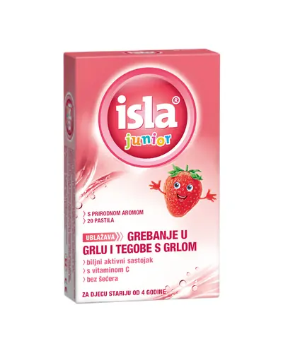 Isla junior pastile za ublažavanje grebanja i tegoba s grlom, za djecu stariju od 4 godine, 20 pastila