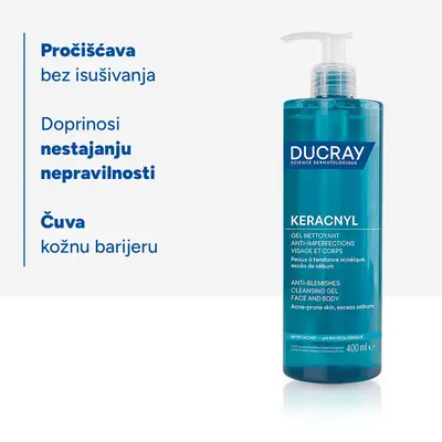 Keracnyl pjenušavi gel za lice i tijelo, za masnu kožu i kožu sklonu aknama, 400 ml