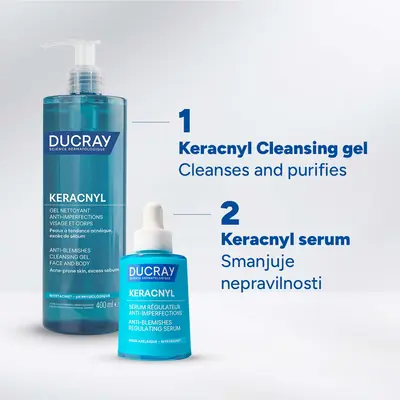Keracnyl pjenušavi gel za lice i tijelo, za masnu kožu i kožu sklonu aknama, 400 ml