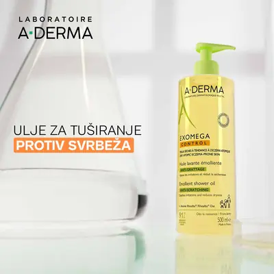 A-Derma Exomega Control emolijentno ulje za tuširanje, 500 ml