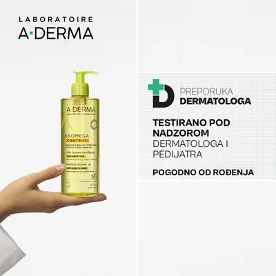 A-Derma Exomega Control emolijentno ulje za tuširanje, 500 ml