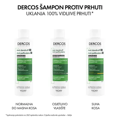Vichy Dercos šampon protiv prhuti za osjetljivo vlasište bez sulfata 200 ml