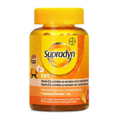 Supradyn Kids dodatak prehrani, 60 dražeja sa 9 vitamina, cinkom i jodom