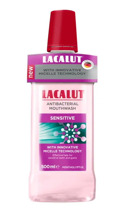 Lacalut Sensitive otopina za njegu usne šupljine 300 ml bočica
