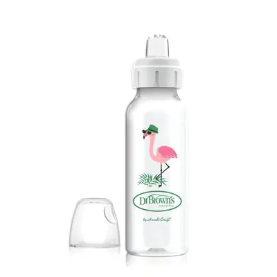 Dr. Brown's Options + polipropilenska Sippy bočica, 250 ml, usko grlo, FLAMINGO