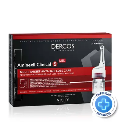 Vichy AMINEXIL CLINICAL 5 tretman protiv ispadanja kose za muškarce 21 ampula