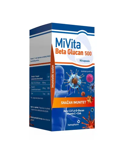 MiVita Beta Glucan 500, za imunitet, 90 kapsula
