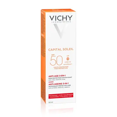 Vichy Capital Soleil krema za zaštitu od sunca s anti-age efektom SPF 50 50 ml