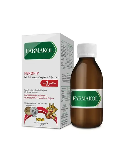 Pip Farmakol Feropip, medeni sirup obogaćen željezom, 150mL