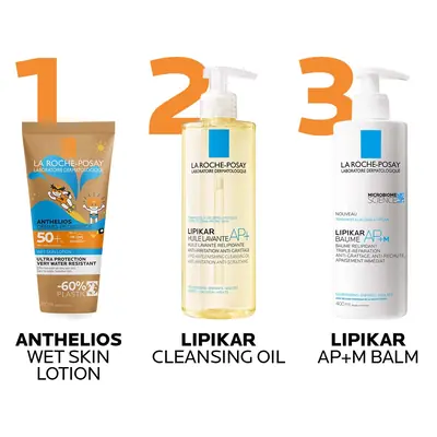 La Roche-Posay Anthelios Dermo-pediatrics Wet Skin Losion SPF50+, tuba od 200 ml s prednje strane