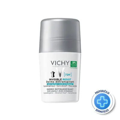 Vichy Dezodorans roll-on Invisible resist 72h*  50 ml