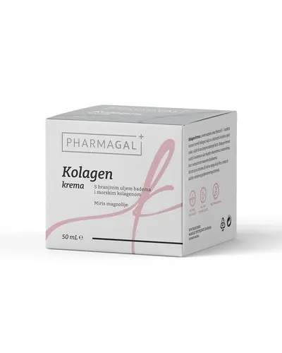 Pharmagal Kolagen krema s uljem badema i morskim kolagenom, 50 mL kreme u lončiću