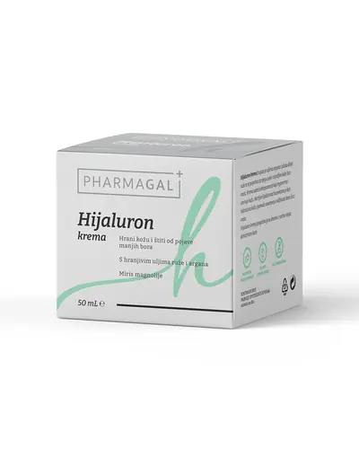 Pharmagal Hijaluron krema s uljima ruže i argana, 50 mL kreme u lončiću