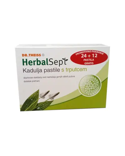 HerbalSept Kadulja pastile s trputcem, 24 + 12 pastila PROMO