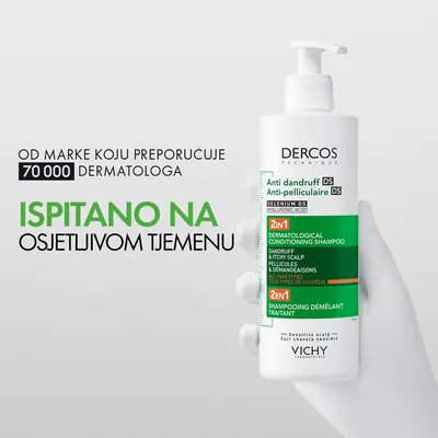 Vichy Dercos  šampon protiv prhuti DS  - 2 u 1: Dermokozmetički šampon i regenerator, 200 ml