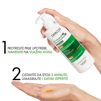Vichy Dercos  šampon protiv prhuti DS  - 2 u 1: Dermokozmetički šampon i regenerator, 200 ml