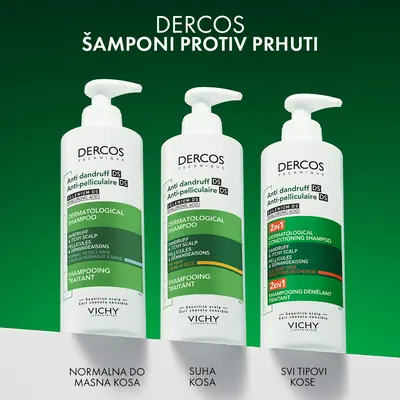 Vichy Dercos  šampon protiv prhuti DS  - 2 u 1: Dermokozmetički šampon i regenerator, 200 ml