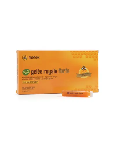 Bio Gelée Royale Forte, matična mliječ i vitamin C u sirupu agave, 10 bočica