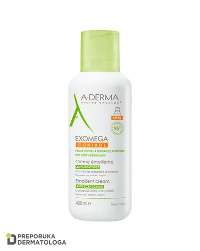 A-Derma Exomega Control emolijentna krema za sve uzraste, protiv grebanja i iritacija, 400 ml