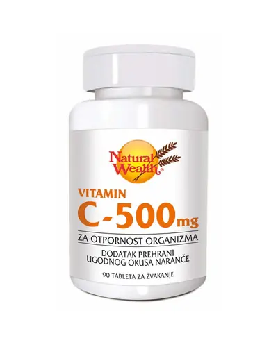 Natural Wealth VITAMIN C-500 mg tablete za žvakanje 90 tableta za žvakanje