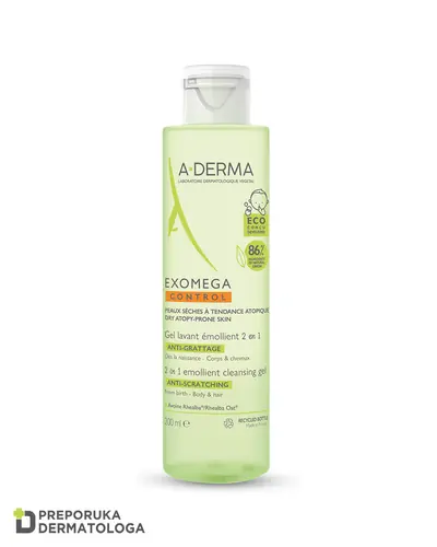 A-Derma Exomega Control emolijentni gel za čišćenje 2u1, 200 ml