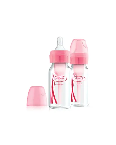 Dr.Brown's Options+ paket sa 2 polipropilenske bočice 120 ml usko grlo, ROZA