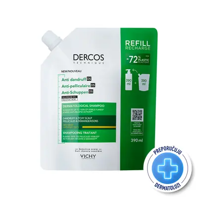 Vichy Dercos šampon protiv prhuti za suhu kosu 390 ml refill