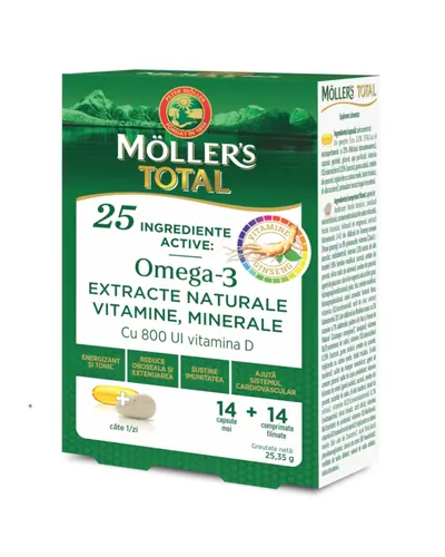 Mollers Omega-3 Total, 14 kapsula + 14 tableta