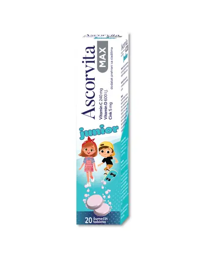 Ascorvita Max Junior, 20 šumećih tableta