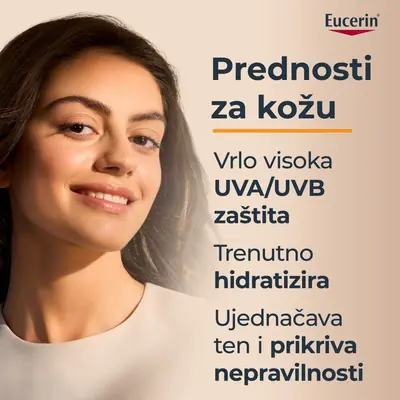 Eucerin Hydro Protect tinted fluid za zaštitu lica od sunca SPF 50+, srednje tamna nijansa, 50 ml