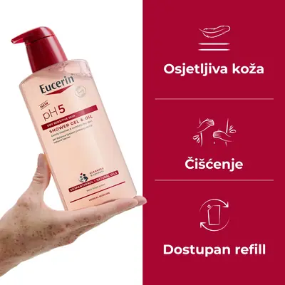 Eucerin pH5 gel i ulje za tuširanje, 400ml
