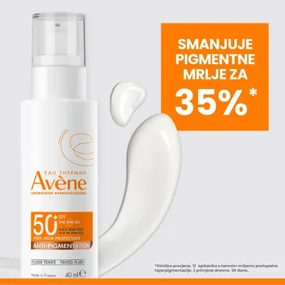 Eau Thermale Avène Visoka zaštita Anti-pigmentation tonirani fluid SPF 50+, 40 ml