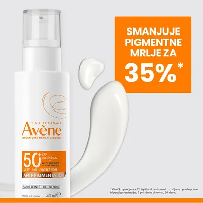 Eau Thermale Avène Visoka zaštita Anti-pigmentation tonirani fluid SPF 50+, 40 ml