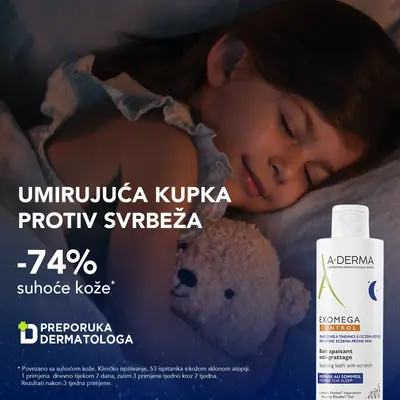 A-Derma Exomega Control umirujuća kupka protiv grebanja, 200 ml