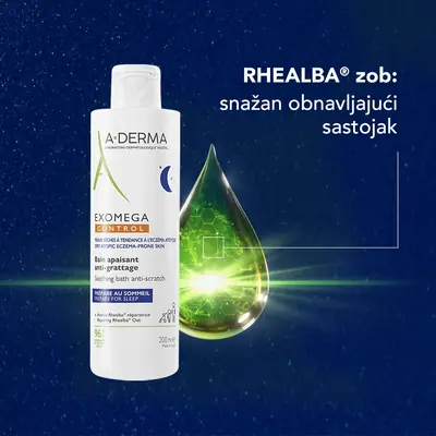 A-Derma Exomega Control umirujuća kupka protiv grebanja, 200 ml