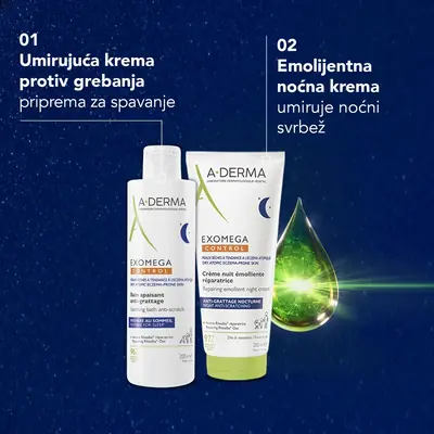 A-Derma Exomega Control umirujuća kupka protiv grebanja, 200 ml