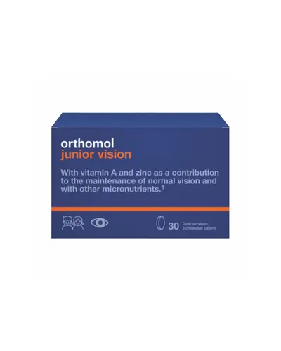 Orthomol Junior Vision, 30 dnevnih doza po 3 tablete za žvakanje