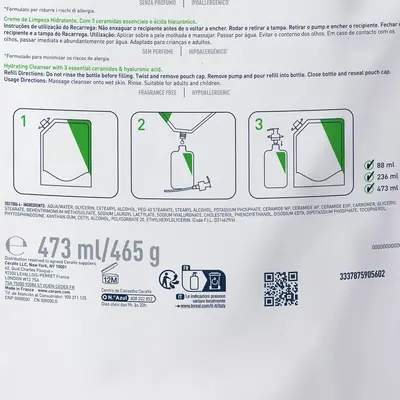 CeraVe Hidratantna emulzija za čišćenje, 473 ml refill