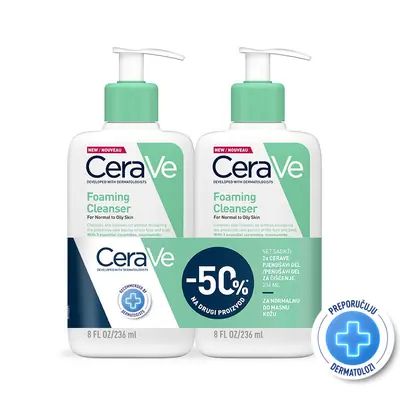 CeraVe Pjenušavi gel za čišćenje, 236 ml DUO; 2x236 ml