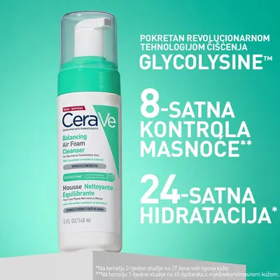 CeraVe Balancing Air Foam čistač, 148 ml