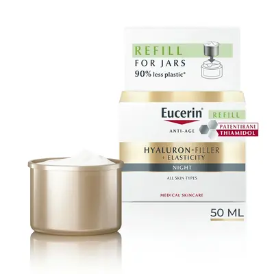 Eucerin Hyaluron-Filler + Elasticity noćna njega Refill, 50 ml